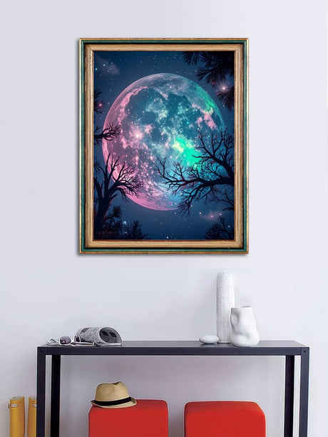 ACANDYL Moon Paint by Numbers Kit for Adults Beginner Paint by Numbers for Adults Canvas Painting by Number DIY Acrylic Oil Painting on Canvas Arts Craft Decoration 16x20 Inch ACANDYL