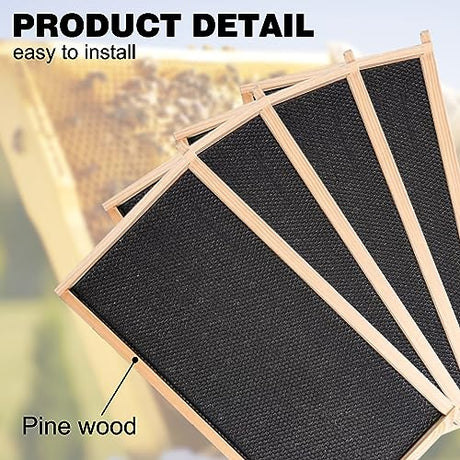 POLLIBEE 10 Frame Bee Hive, Beeswax Coated Beehive Include 2 Deep Bee Boxes and 1 Medium Bee Box with Beehive Frames and Foundation. POLLIBEE