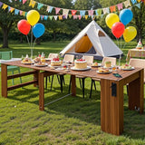 Kikihouse Modern Extendable Dining Table for 2 to 12 People with Outlet, Space Saving Expanding Table with Storage for Party, Weddings, Meetings, Celebrations (Brown) Kikihouse