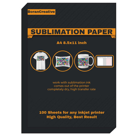 Sublimation Transfer Paper 8.5x11 inch 100 sheets, Heat Transfer Paper for Inkjet Printers, Sublimation Sheets for Light Fabrics and other sublimation blanks WoodArtSupply
