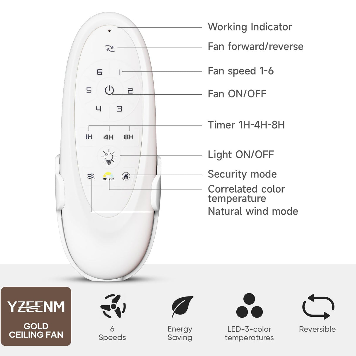 YZEENM 60 Inch Ceiling Fan with Light, Outdoor Ceiling Fans for Patios, Gold Ceiling Fan with LED Lights and Remote, 5 Solid Wood Blade, Quiet DC Motor, Farmhouse Outdoor Large Ceiling Fan Walnut YZEENM