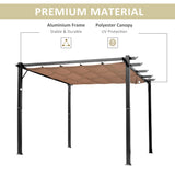 Outsunny 10' x 13' Aluminum Patio Pergola with Retractable Pergola Canopy, Backyard Shade Shelter for Porch, Outdoor Party, Garden, Grill Gazebo, Charcoal Gray Outsunny