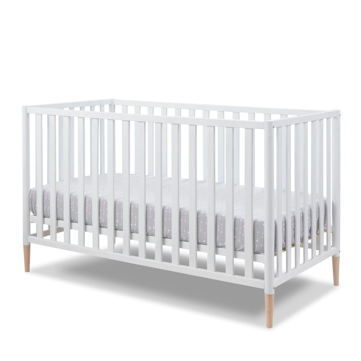 Sorelle Furniture Mia Crib Classic 3-in-1 Convertible Crib, Made of Sustainable Beech Wood, Wooden Baby Bed, Toddler and Child’s Daybed, with Removable Feet, Simplistic Nursery Furniture (White) Sorelle