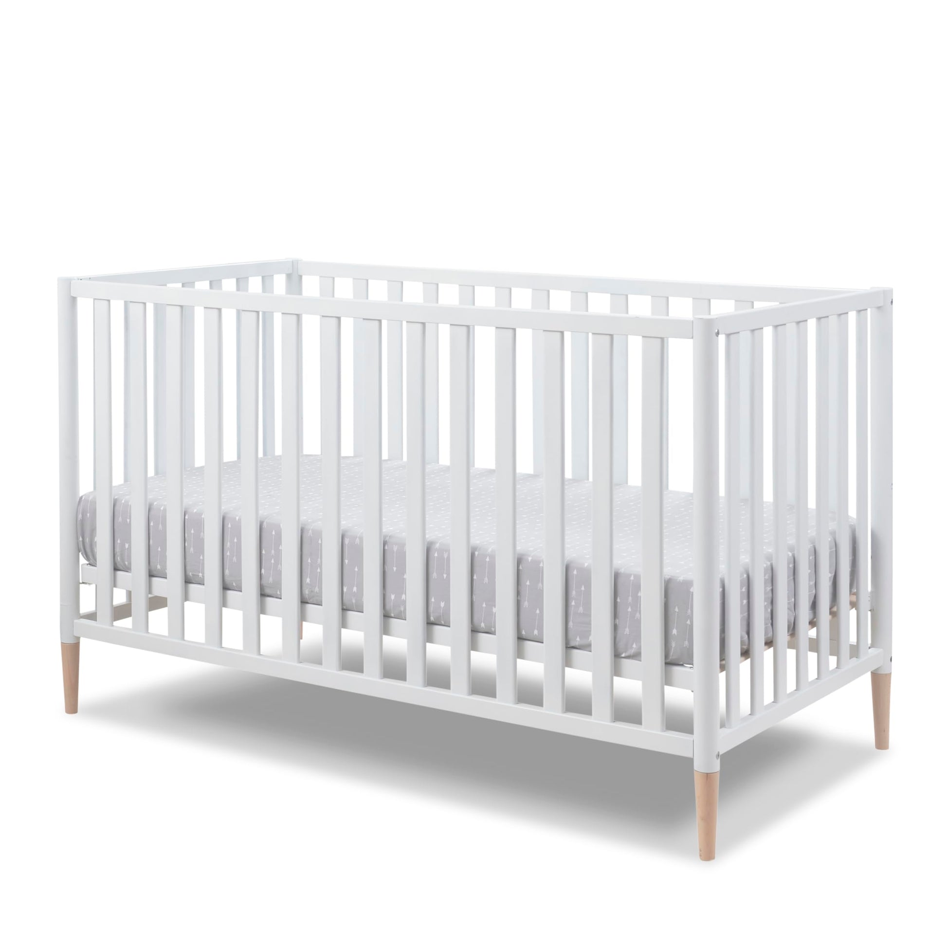 Sorelle Furniture Mia Crib Classic 3-in-1 Convertible Crib, Made of Sustainable Beech Wood, Wooden Baby Bed, Toddler and Child’s Daybed, with Removable Feet, Simplistic Nursery Furniture (Whi - WoodArtSupply