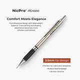 Nicpro 0.7 mm Art Mechanical Pencil Set in Storage Case, 3 PCS Metal Drafting Pencil Lead Pencil with 6 Tube HB Lead Refills, 3 Erasers, 9 PCS Eraser Refills for Artist Writing, Drawing, Sketching Nicpro