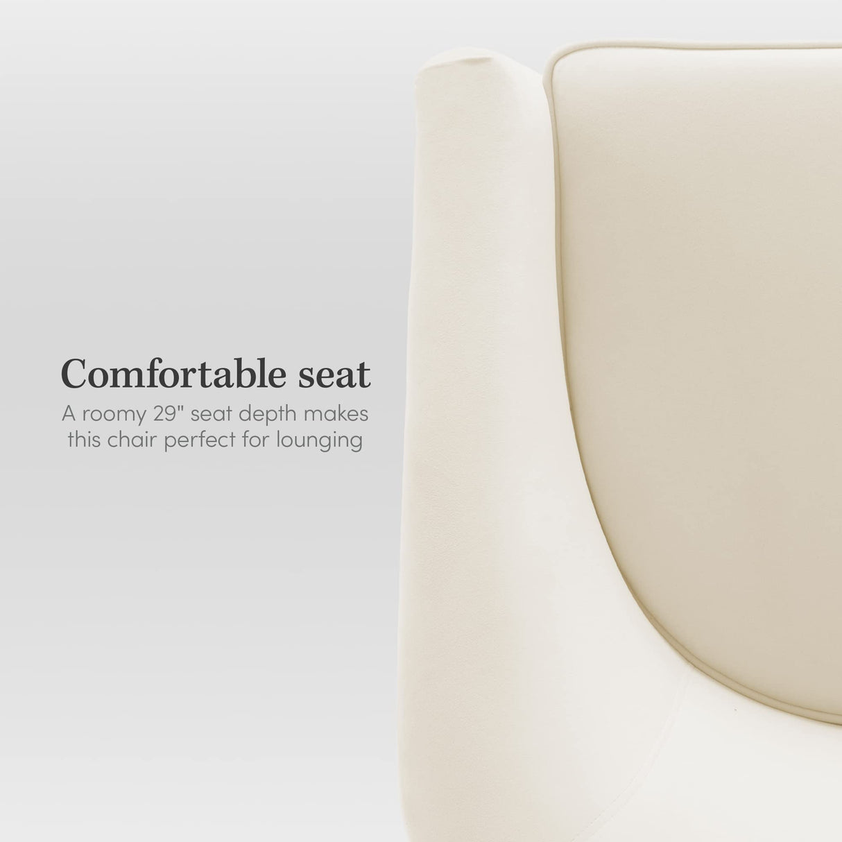 eLuxurySupply Swivel Accent Chair - Traditional Barrel Upholstered Armchair with Swivel Base - Premium High Density Foam Cushion for Supreme Comfort - No Assembly - Cream Velvet eLuxurySupply