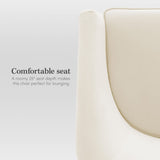 eLuxurySupply Swivel Accent Chair - Traditional Barrel Upholstered Armchair with Swivel Base - Premium High Density Foam Cushion for Supreme Comfort - No Assembly - Cream Velvet eLuxurySupply