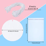 50 Pieces Sublimation Air Freshener Blanks Car Scented Hanging Round Felt Air Freshener White Fragrant Sheets with 100 Pieces Bags and Elastic Rope for Car Interior Use and Decor Maitys