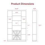 oneinmil 74" Tall Bookshelf and Bookcase, 6-Tier Wooden Bookshelves with Cabinet Doors, Floor Bookshelves and Office Storage Cabinets for Home Office, Living Room (74" H x 45" W) oneinmil