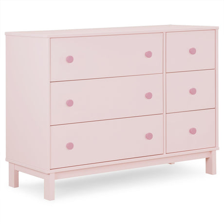 GAP babyGap Legacy 6 Drawer Dresser with Interlocking Drawers - Greenguard Gold Certified, Blush Pink/Dark Pink Delta Children