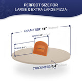 16" Pizza Stone for Oven & Grill with Handles - Natural Cordierite Baking Stone Set with SS Rack & Plastic Scraper (1500 °F Resistant, Round, Large) KitchenStar