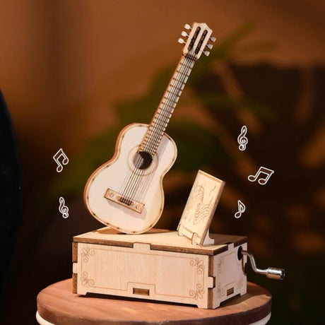 yii wmoc 3D Puzzles Wooden Craft Kits Guitar Music Box DIY Wooden Model Kit for Adults to Build Birthday Gifts Hobbies for Boys and Girls yii wmoc