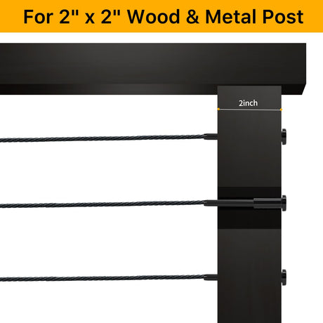 50 Pack 1/8" Black T316 Stainless Steel Invisible Cable Railing Kit，Swage Stud End for Deck, Stair, Wood & Metal Posts ，Black Cable Railing Hardware UZE