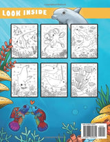 Ocean Coloring Book for Kids 4+: Sea Creature Coloring Book with Fun Facts. Under The Sea Animals. (Jelly Fish, Sharks, Dolphins, Sea Turtles, & Many More). WoodArtSupply