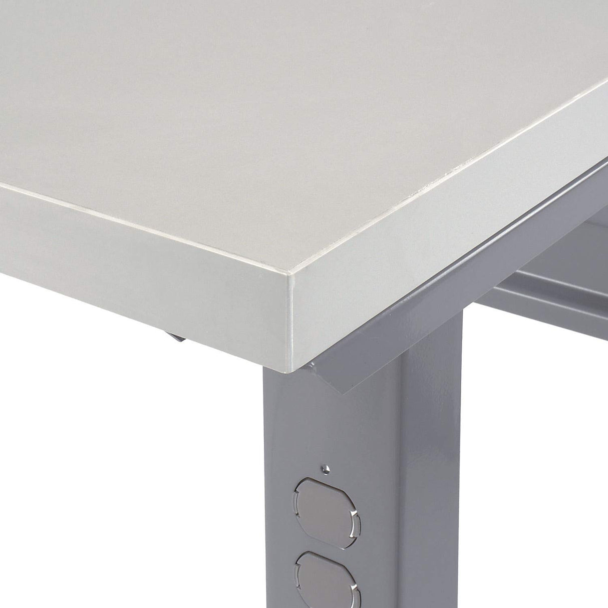 Global Industrial Adjustable Height Workbench C-Channel Leg, Plastic Laminate Square Edge, 60" W x 30" D, Gray Global Industrial