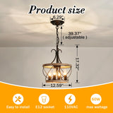 UOFUS 4-Light Farmhouse Wood Chandelier Rustic Drum Hanging Pendant Lighting French Country Industrial Candle Chandelier Light Fixture for Dining Room Kitchen Living Room Entryway Office UOFUS