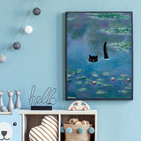 ASslanLYs 5D DIY Diamond Painting Kits for Adults,Cats in Diving Diamond Painting Full Drill Round Art Gems Diamond Art Perfect for Home Wall Decor(12x16 inch /30x40 cm) ASslanLYs