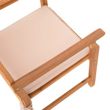 Sophia & William 2 Pieces Acacia Wood Patio Dining Chairs with Cushions, Outdoor Oil Finish Middle Back Wooden Armchairs Set of 2, Natural Wood Chairs for Porch Yard Balcony Deck, Teak Sophia & William