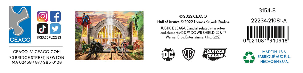 Ceaco - Thomas Kinkade - DC Comics - Hall of Justice - 1000 Piece Jigsaw Puzzle Ceaco