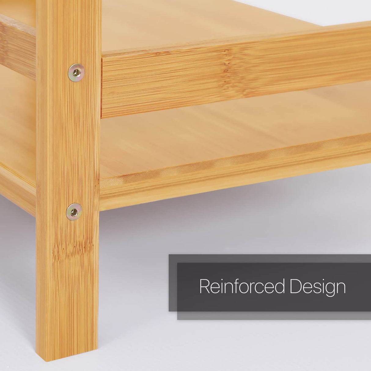 MoNiBloom Bamboo 5 Tier Bookshelf Bookcase Shelf Storage Organizer, Free-Standing Utility Plant Flower Rack for Living Room Office Bedroom Kitchen, Natural MoNiBloom