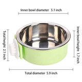 QIYADIN Dog Crate Bowl, Hanging Stainless Steel Removable Pet Crate Water & Food Bowls, Pet Cage Feeder Container Coop Cup for Cat Puppy Birds Rats Guinea Pigs Rabbit Hamster (2PCS) QIYADIN