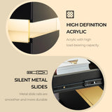 Bingoday LED Nightstands Set of 2 Night Stands for Bedrooms Set of 2 Modern Black Nightstands with 4 Drawers Wide LED Nightstand Bedside Table Bingoday