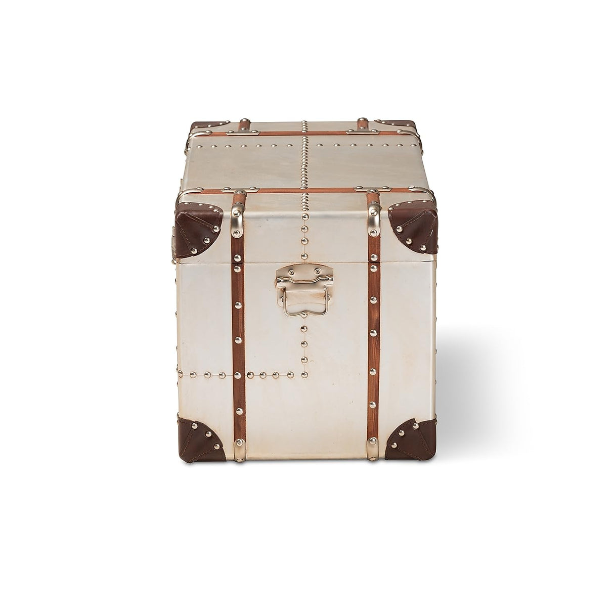 Baxton Studio Bechet Storage Trunk, Silver Baxton Studio
