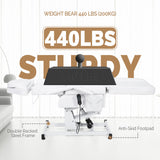 OmySalon Fully Electric Salon Facial Bed Chair, Multi-Purpose Massage Tattoo Lash Waxing Table, Height Backrest Footrest Adjustable, for Beauty Barber Spa (White) OmySalon