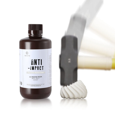 RESIONE Anti-Impact 3D Printer Resin – Nylon-Like, Tough and Wear-Resistant 3D Printing Liquid for High-Precision LCD/MSLA/DLP 3D Printing (White-Grey, 1KG) RI RESIONE
