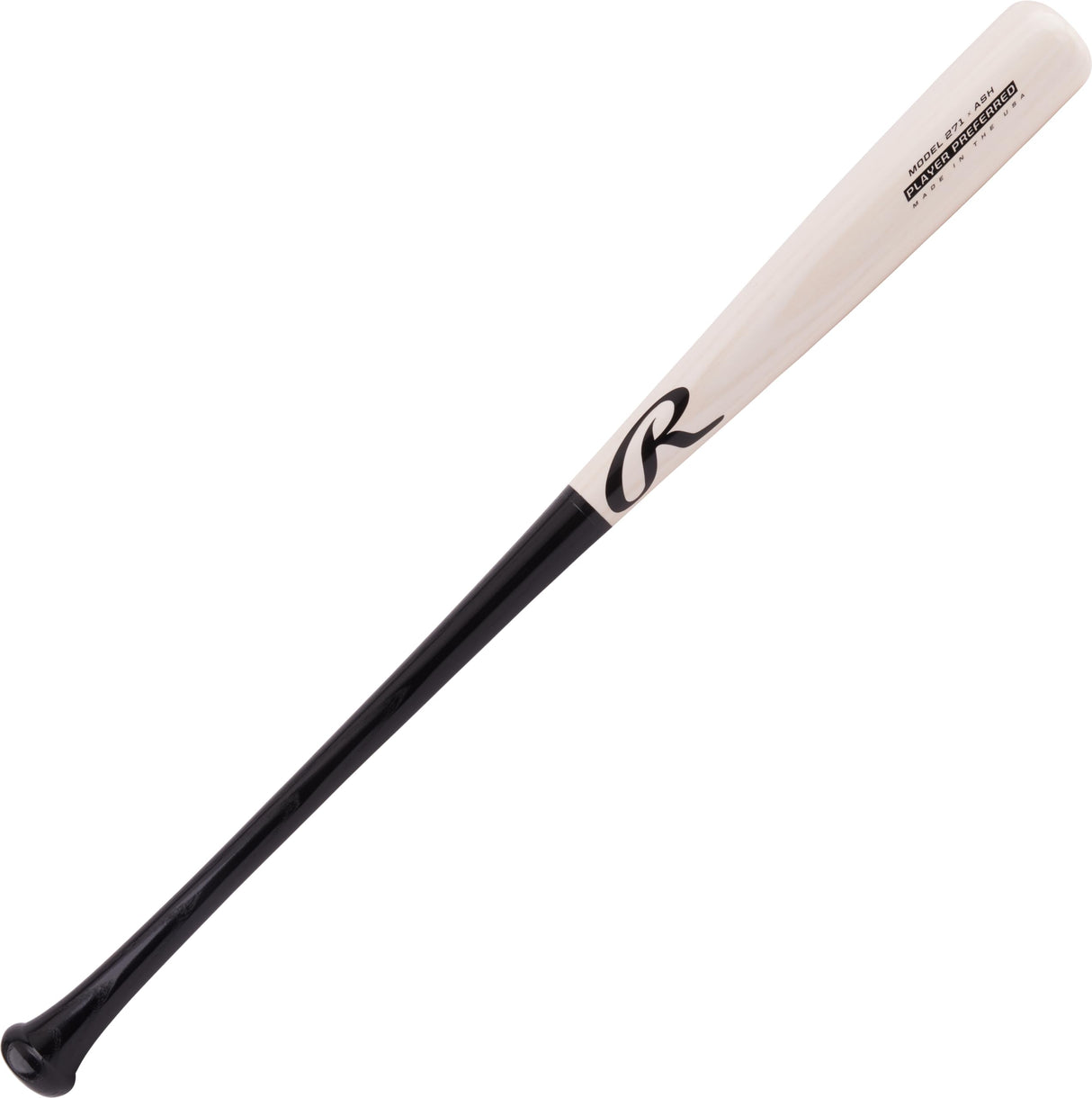 Rawlings Player Preferred 271 Ash Wood Baseball Bat, 31 inch, 271RAB-31, Black/White Rawlings