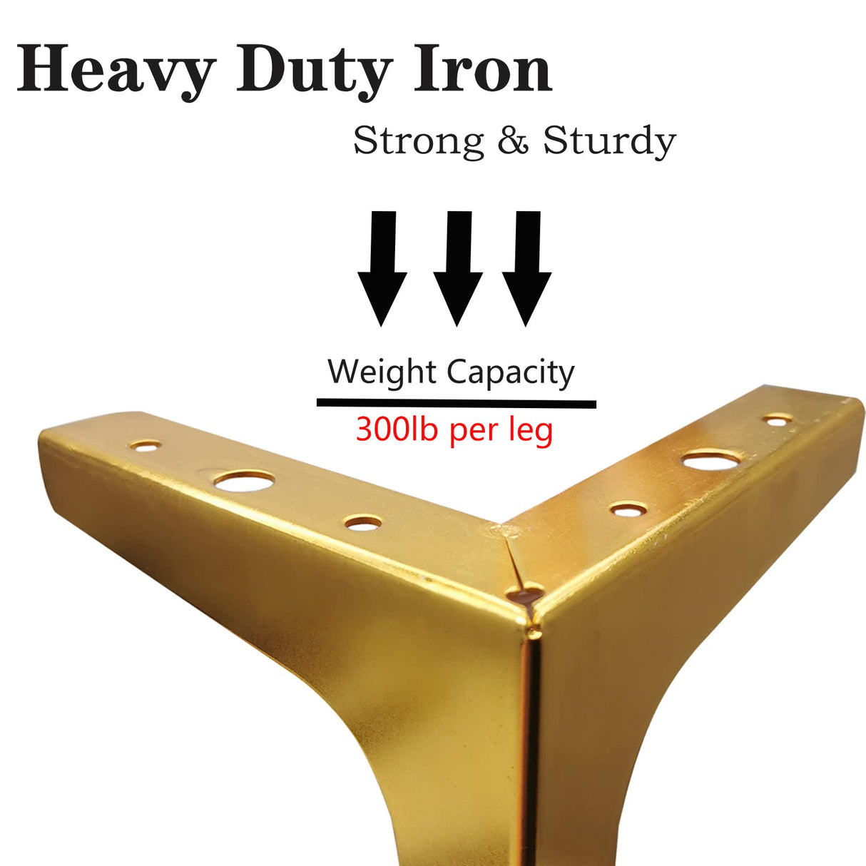 M MIMHOOY 4 Inch Furniture Legs, Set of 4 Metal Furniture Legs Modern Triangle Feet Luxury Gold for Sofa Cabinet Cupboard Couch Chair Ottoman M MIMHOOY