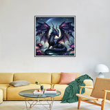 Ekuxom 5D Dragon Diamond Art Kits for Adults, Dragon Diamond Painting Kits for Adults, Round Full Drill Diamond Art Craft for Home Wall Decor 14x14 inch Ekuxom