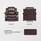 Lexicon Humphreys Faux Leather Wall Hugger Recliner Chair for Living Room, Office, RV - High-Density Foam, Sturdy Solid Wood Frame - Chairs Living Room, Recliners for Small Spaces - Brown Lexicon