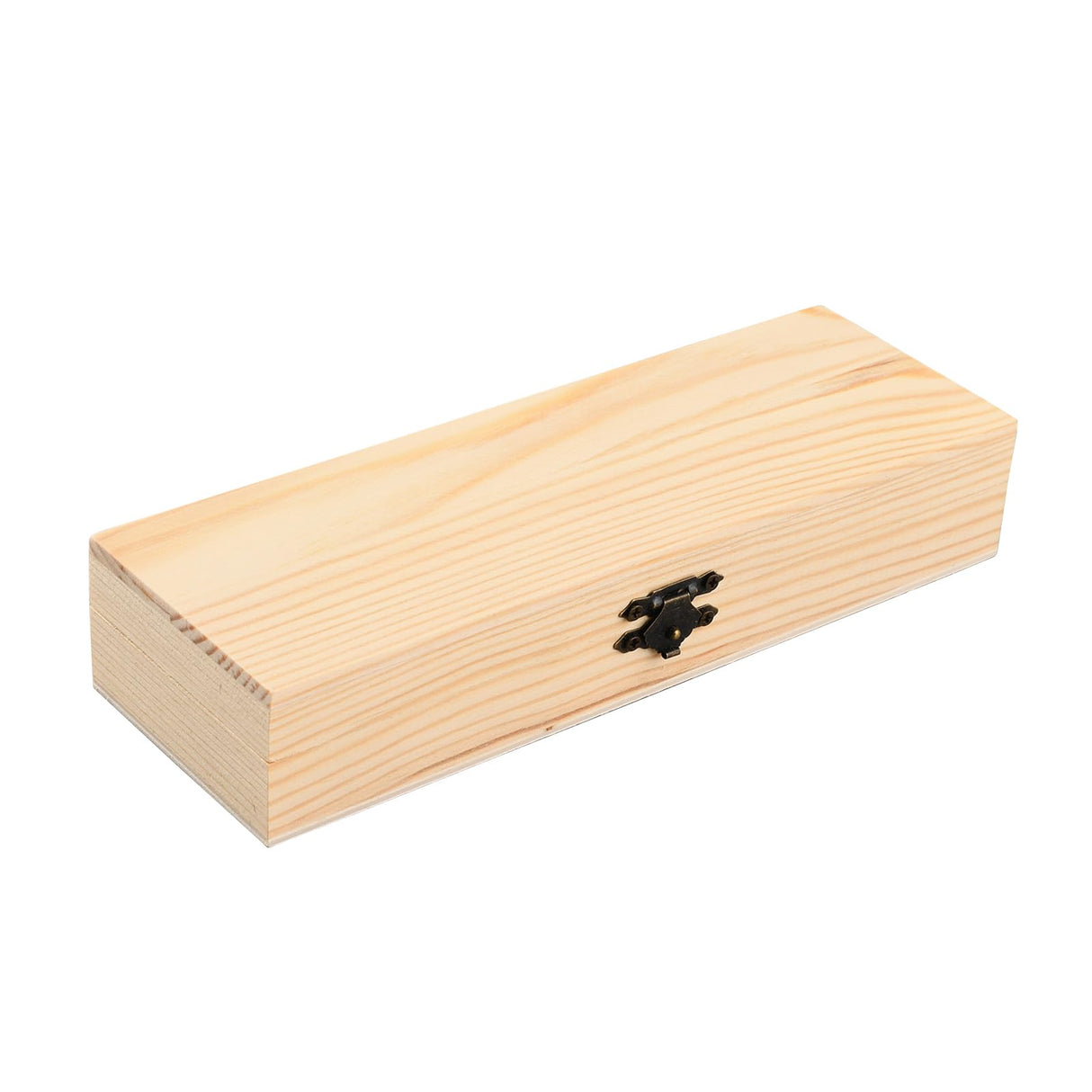 OLYCRAFT Plain Unfinished Wood Box Jewelry Box Unfinished Wooden Artist Tool And Brush Storage Box Wood Pencil box Small Case with Locking Clasp for Crafting Valentine's Day Easter Decoration OLYCRAFT