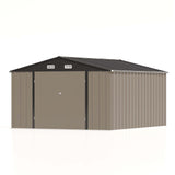 Patiowell 10 x 12 FT Metal Storage Shed for Outdoor, Steel Yard Shed with Design of Lockable Doors, Utility and Tool Storage for Garden, Backyard, Patio, Outside use Patiowell