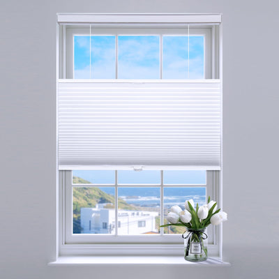 SUNFREE Top Down Bottom Up Cellular Blinds,Cellular Shades Blackout, Honeycomb Window Shade for Windows, 33" W x 64" H, White(Blackout)