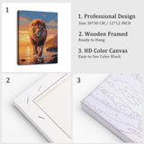 Natuyalo Framed Paint by Numbers on Canvas Lion Acrylic Paint by Numbers Kits for Adults Beginner Animal Pictures Painting Kits Ideal Gift Home Wall Decor 12x16 Inch Natuyalo