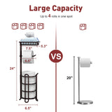 Toilet Paper Holder Stand Tissue Paper Roll Dispenser with Shelf for Bathroom Storage Holds Reserve Mega Rolls-Bronze TreeLen