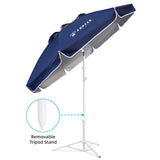 AMMSUN Shade Umbrella, Premium Portable Umbrella with Stand, 6.5ft Lightweight Free Standing Canopy for Sporting Games, Adjustable Instant Sun Protection and Easy to Carry, Navy Blue AMMSUN