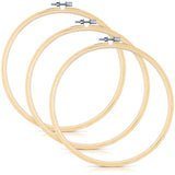 3 Pieces Embroidery Hoops, 8 inch Bamboo Frame Circle Cross Stitch Hoop Ring Embroidery Hoops Set for Embroidery and Cross Stitch TINDTOP