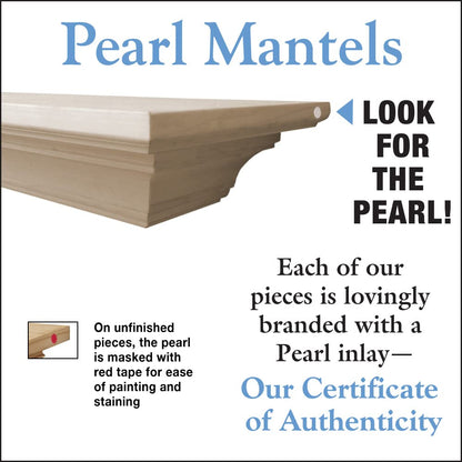 Pearl Mantels ARYB72418 Tasteful and Simple Wood Mantel Shelf, 72", Unfinished