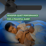 Hunter Fan 52401 Presto 44-Inch Low Profile Ceiling Fan with Wall Control, Whisper-Quiet Motor, 3-Speed Reversible Airflow, Matte Black Finish, Flush Mount Hunter