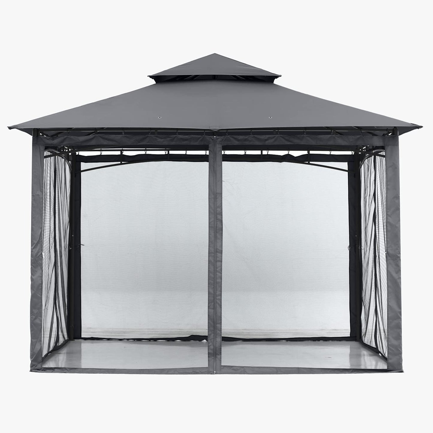 ABCCANOPY Gazebos for Patios 10x10 - Outdoor Steel Frame Gazebo with Mosquito Netting for Lawn Backyard Garden Deck (Dark Gray)