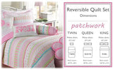 Cozy Line Home Fashions Pink Polka Dot Flower Girl 100% Cotton Reversible Quilt Bedding Set, Coverlet, Bedspread (Greta Pastel, Queen - 3 Piece: 1 Quilt + 2 Shams) Cozy Line Home Fashions