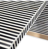 HANSA IT'S WORTH IT Handmade Striped Waterfall Bone Inlay Console Table with Clean Curved Edges Exquisite Sturdy Unique Exotic Design Table for Living Room Entryway Dining Room Decor-Black(30x36x16in) HANSA IT’S WORTH IT