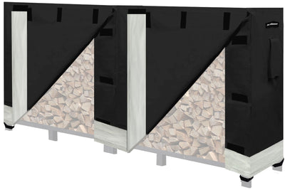 Artibear Firewood Rack Cover for 8FT Wood Rack, Indoor Outdoor Weatherproof Log Holder Rack Cover, Black (Frame not Include)