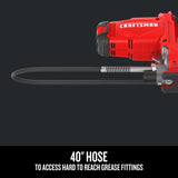CRAFTSMAN V20 Grease Gun, Cordless, 40" Hose, 10,000 Max PSI, Bare Tool Only (CMCGG001B) CRAFTSMAN