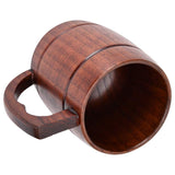 Wooden Beer Mug, Handmade Beer Mug 12oz (400 ml) Natural Solid Wood Drinking Cup Tea Cup for Beer, Coffee, Hot Drinks, Milk, Wine Wooden Tankard Gift Barrel HERCHR