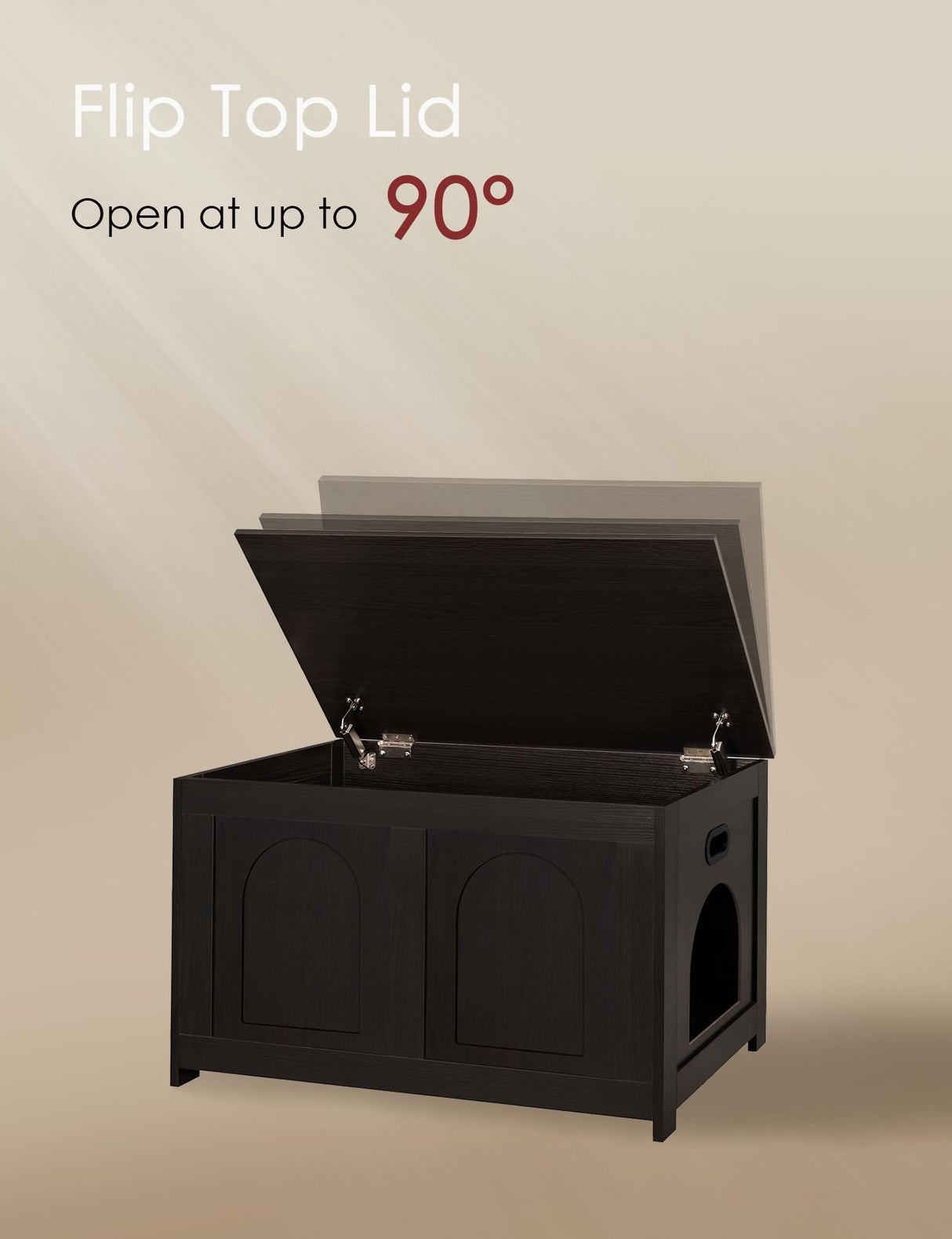 DINZI LVJ Cat Litter Box Enclosure, Flip Top Litter Box Furniture, Hidden Cat Washroom, Wooden House, End Side Table, 31.5" L x 19.7" W x 19.7" H, Sturdy and Easy to Assemble, Espresso DINZI LVJ