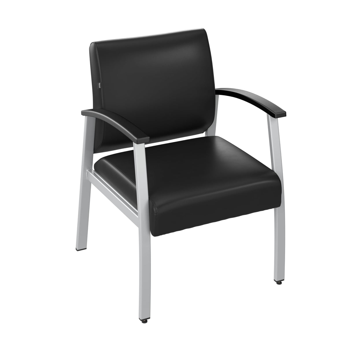 Bush Business Furniture Arrive Waiting Room Guest Chair with Arms in Black Vinyl, Reception Area Seating for Office and Lobby Bush Business Furniture